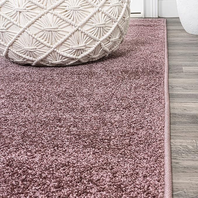 JONATHAN Y Haze Solid Low-Pile Light Purple 4x6 Oval Indoor Area Rug, Coastal,Bohemian,Minimalist,Classic, Easy-Cleaning for Living Room,Bedroom,Kitchen,Pet Friendly,Non-Shedding (SEU100R-4OV)