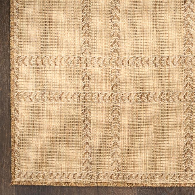Nourison Home Horizon Indoor/Outdoor Natural 9' x 12' Area Rug - Easy Clean, Non Shedding, Bed Room, Living Room, Dining Room, Kitchen (9' x 12')