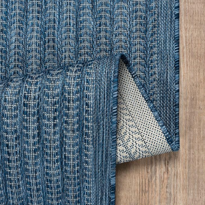 Adiva Rugs Outdoor Indoor Area Rug, Weather Resistant, Easy to Clean, Stain Resistant Floor Mat for Dining Room, Backyard, Deck, Patio (Azure Denim Blue, 2' x 3')