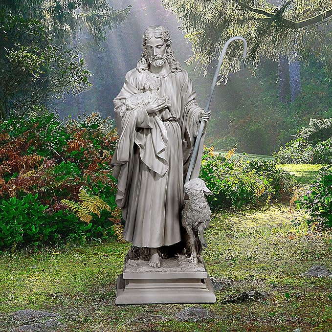 Design Toscano Jesus, The Good Shepherd Garden Statue: Large