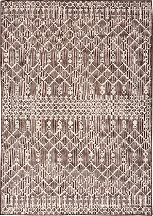 Nourison Home Positano Natural 7' x 10' Area Rug - Easy Clean, Non Shedding, Bed Room, Living Room, Dining Room, Kitchen (7' x 10')