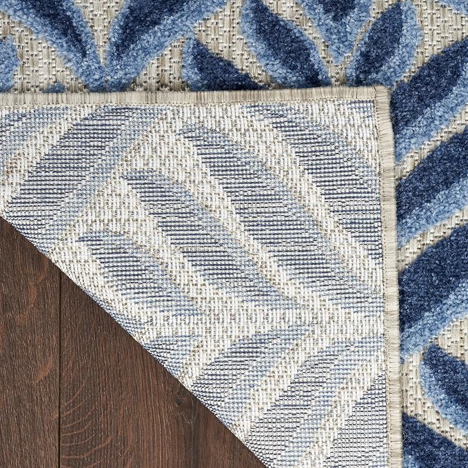 Nourison Home Aloha Blue 7'10" x 10'6" Area Rug - Easy Clean, Non Shedding, Bed Room, Living Room, Dining Room, Kitchen (8' x 11')