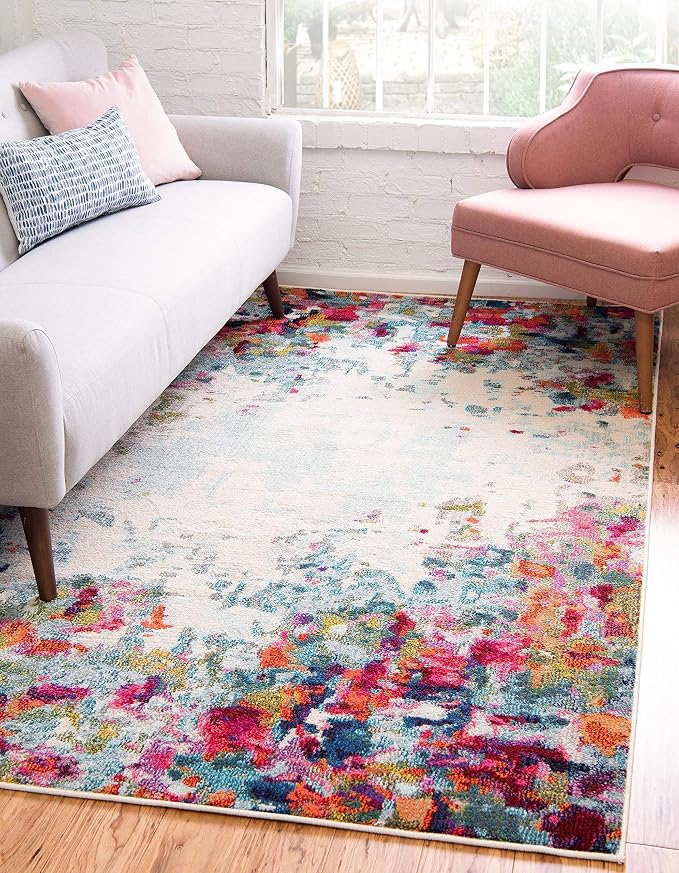 Unique Loom Chromatic Collection Area Rug - Joyous (9' x 12' 2" Rectangle Multi/Blue)