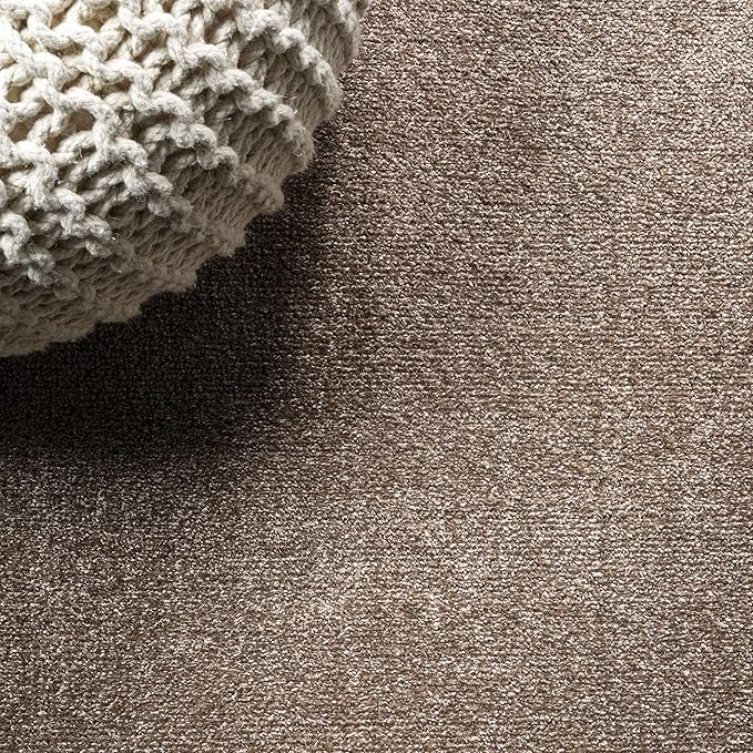 JONATHAN Y Haze Solid Low-Pile Brown 4' Round Indoor Area Rug, Coastal,Bohemian,Minimalist,Classic, Easy-Cleaning for Living Room,Bedroom,Kitchen,Pet Friendly,Non-Shedding (SEU100J-4R)