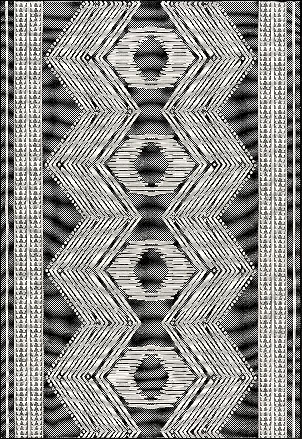 Nuloom Ranya Black/Ivory, 9'6" x 12', Tribal Geometric, Soft and Cozy, High Traffic, Stain Resistant, Easy Clean, Durable Area Rug for Indoor/Outdoor Patio, Deck, Porch, Garden, Courtyard
