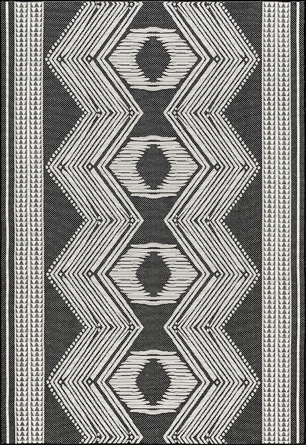 Nuloom Ranya Black/Ivory, 6'7" x 9', Tribal Geometric, Soft and Cozy, High Traffic, Stain Resistant, Easy Clean, Durable Area Rug for Indoor/Outdoor Patio, Deck, Porch, Garden, Courtyard