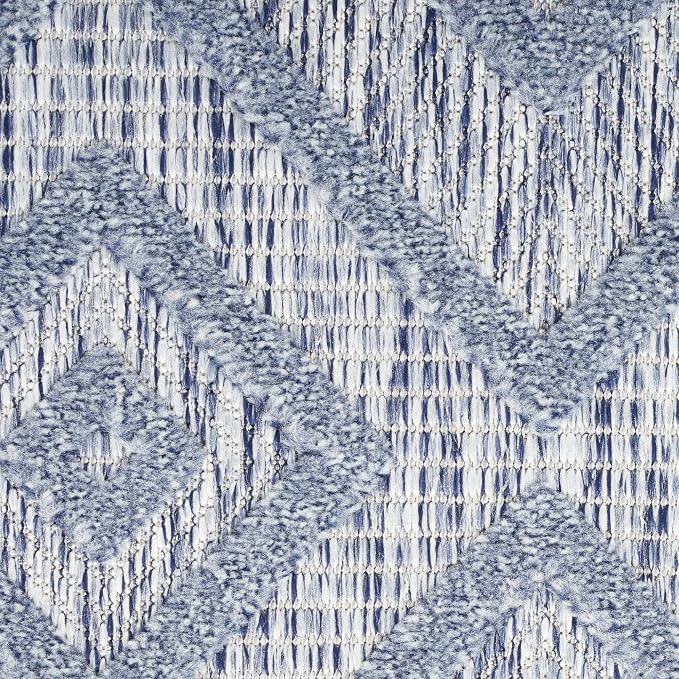 Nourison Home Versatile Denim Blue 4' x 6' Area Rug - Easy Clean, Non Shedding, Bed Room, Living Room, Dining Room, Kitchen (4' x 6')