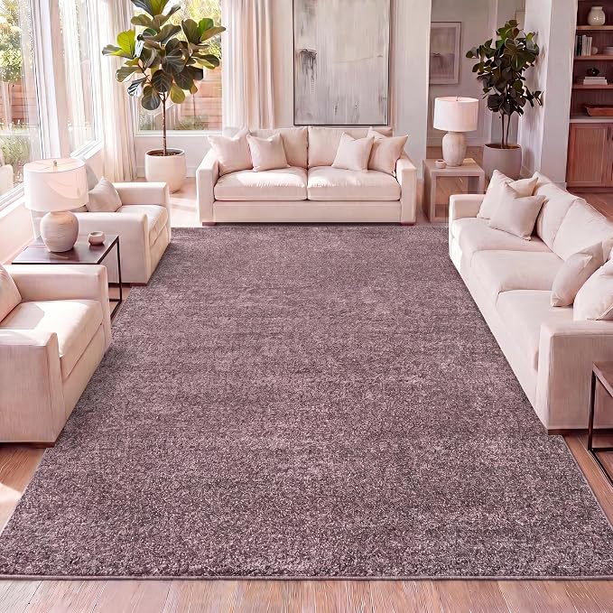 JONATHAN Y Haze Solid Low-Pile Light Purple Indoor Area Rug 8x10, Coastal,Bohemian,Minimalist,Classic, Easy-Cleaning for Living Room,Bedroom,Kitchen,Pet Friendly,Non-Shedding (SEU100R-8)