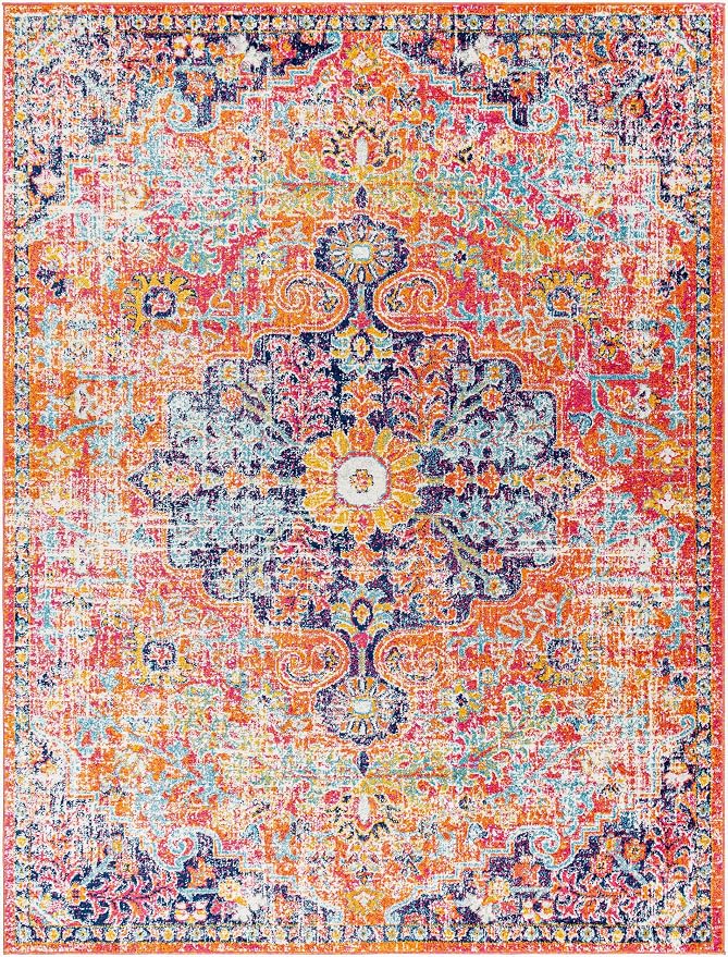 Livabliss Odelia Vintage Bohemian Area Rug,9' x 12'6",Pink/Orange