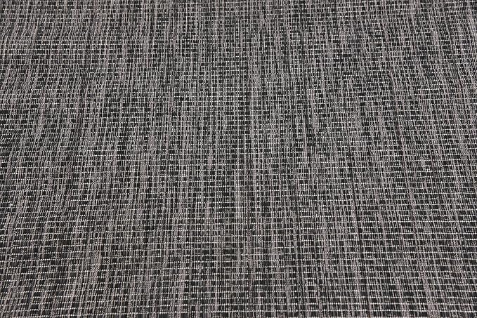 Unique Loom Collection Casual Transitional Solid Heathered Indoor/Outdoor Flatweave Area Rug (4' 1" x 6' 1" Rectangle, Black/Ivory)