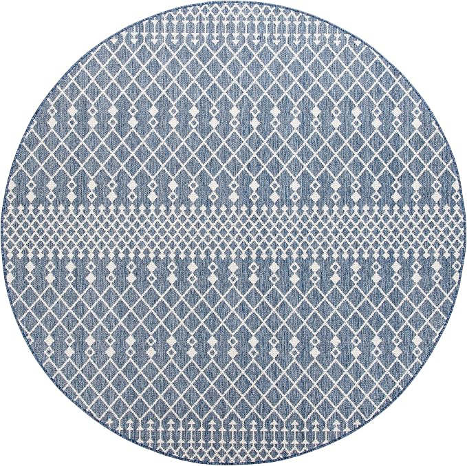 Nourison Home Positano Navy Blue 12' x Round Area Rug - Easy Clean, Non Shedding, Bed Room, Living Room, Dining Room, Kitchen (12' x Round)