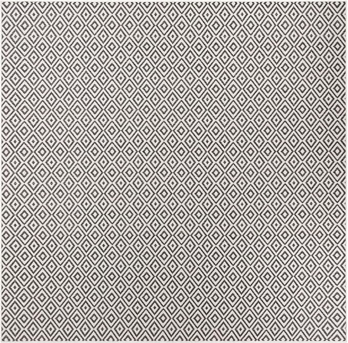 Jill Zarin Jill Zarin Outdoor Collection Area Rug - Costa Rica (10' Square Charcoal Gray/Ivory)