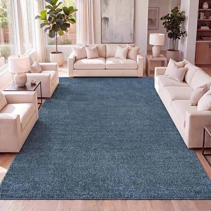 JONATHAN Y Haze Solid Low-Pile Turquoise Indoor Area Rug 10x14, Coastal,Bohemian,Minimalist,Classic, Easy-Cleaning for Living Room,Bedroom,Kitchen,Pet Friendly,Non-Shedding (SEU100H-14)