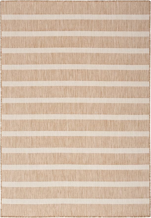Nourison Home Positano Beige Ivory 5' x 7' Area Rug - Easy Clean, Non Shedding, Bed Room, Living Room, Dining Room, Kitchen (5' x 7')