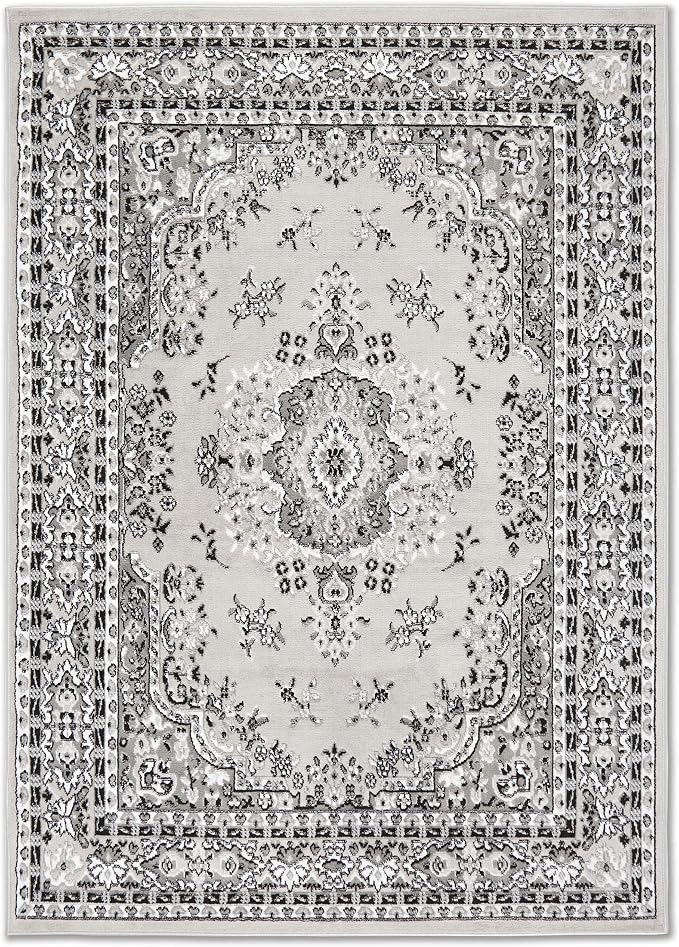 Home Dynamix Premium Sakarya Traditional Oriental Area Rug 7'8"x10'7" Gray/Ivory, Gray/White