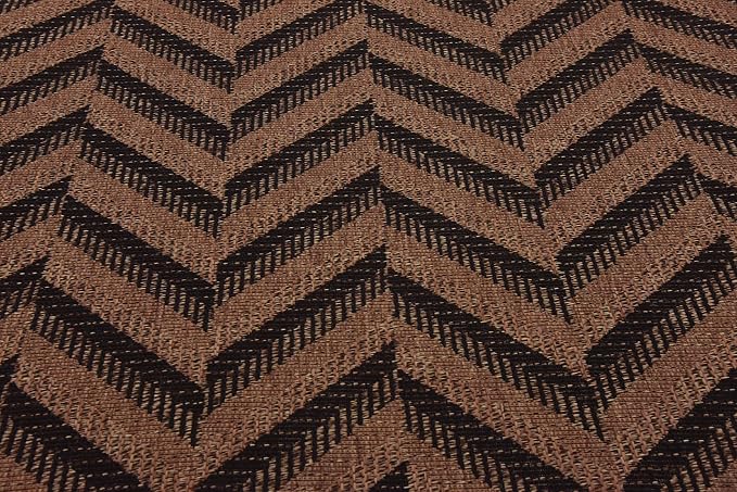 Unique Loom Outdoor Modern Collection Area Rug - Chevron (7' 1" x 10' Rectangle, Brown/ Black)