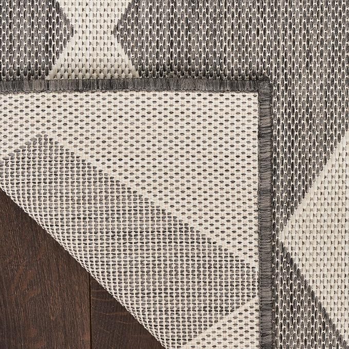 Nourison Home Positano Charcoal 6' x 9' Area Rug - Easy Clean, Non Shedding, Bed Room, Living Room, Dining Room, Kitchen (6' x 9')