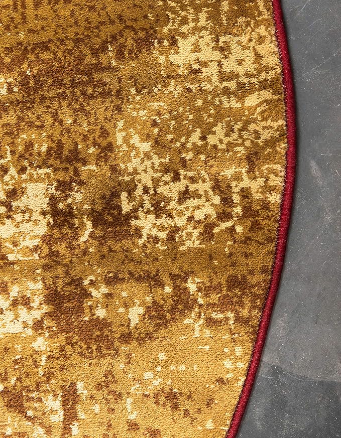 Unique Loom Barista Collection Area Rug - Kouillou (3' 3" Round, Multi/ Brown)