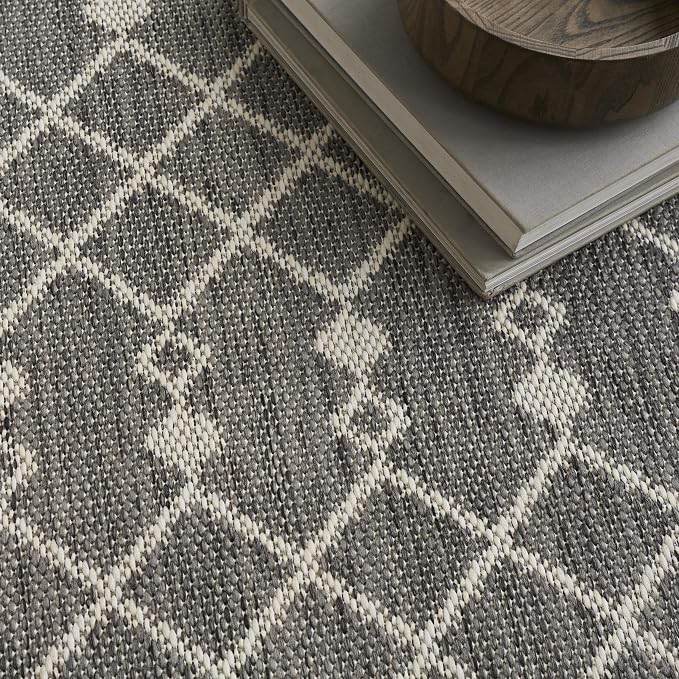 Nourison Home Positano Charcoal 6' x 9' Area Rug - Easy Clean, Non Shedding, Bed Room, Living Room, Dining Room, Kitchen (6' x 9')