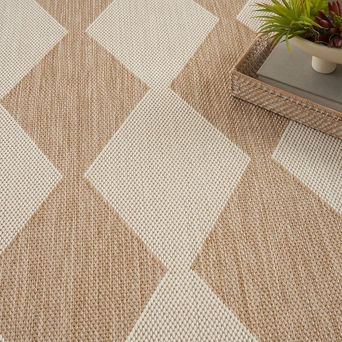 Nourison Home Positano Jute 7' x 10' Area Rug - Easy Clean, Non Shedding, Bed Room, Living Room, Dining Room, Kitchen (7' x 10')