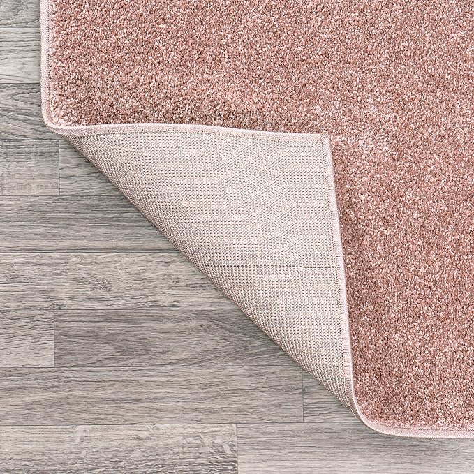 JONATHAN Y Haze Solid Low-Pile Pink Indoor Area Rug 9x12, Coastal,Bohemian,Minimalist,Classic, Easy-Cleaning for Living Room,Bedroom,Kitchen,Pet Friendly,Non-Shedding (SEU100P-9)