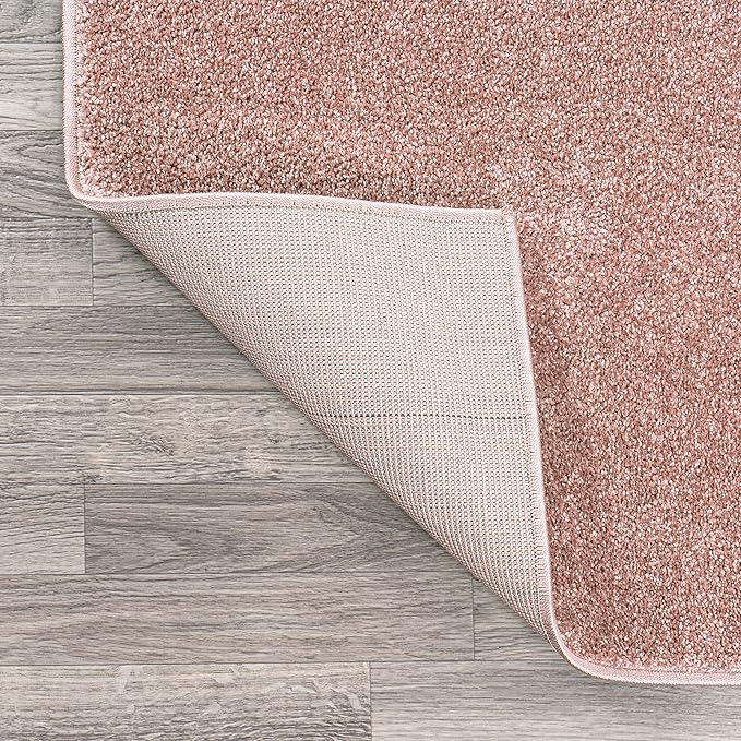 JONATHAN Y Haze Solid Low-Pile Pink Runner Rug 2x16, Coastal,Bohemian,Minimalist,Classic, Easy-Cleaning for Living Room,Bedroom,Kitchen,Pet Friendly,Non-Shedding (SEU100P-216)