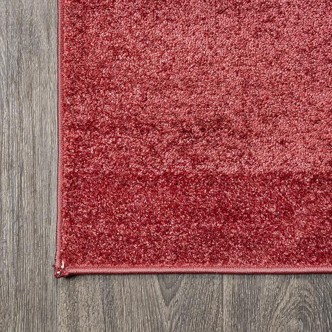 JONATHAN Y Haze Solid Low-Pile Red Indoor Area Rug 9x12, Coastal,Bohemian,Minimalist,Classic, Easy-Cleaning for Living Room,Bedroom,Kitchen,Pet Friendly,Non-Shedding (SEU100E-9)