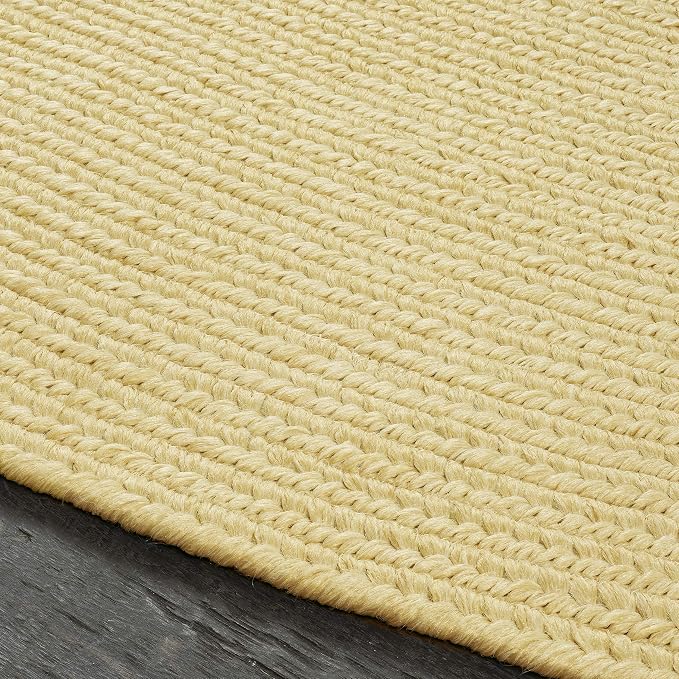 Superior Indoor/Outdoor Area Rug, Reversible Braided Floor Decor for Living Room, Kitchen, Patio, Front Porch, Modern Boho Farmhouse Rugs, Hardwood, Bedroom Accessories, 4' x 6', Cream