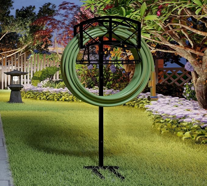 Fire Beauty Garden Hose Holder,Water Hose Holder Rack Organizer for Outdoor,Detachable Water Hose Holder Stake,Hose Reel Stand,Hose Hanger Rack for Lawn