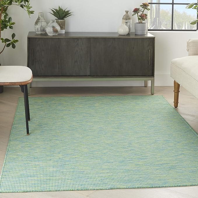Nourison Home Positano Blue Green 3' x 5' Area Rug - Easy Clean, Non Shedding, Bed Room, Living Room, Dining Room, Kitchen (3' x 5')
