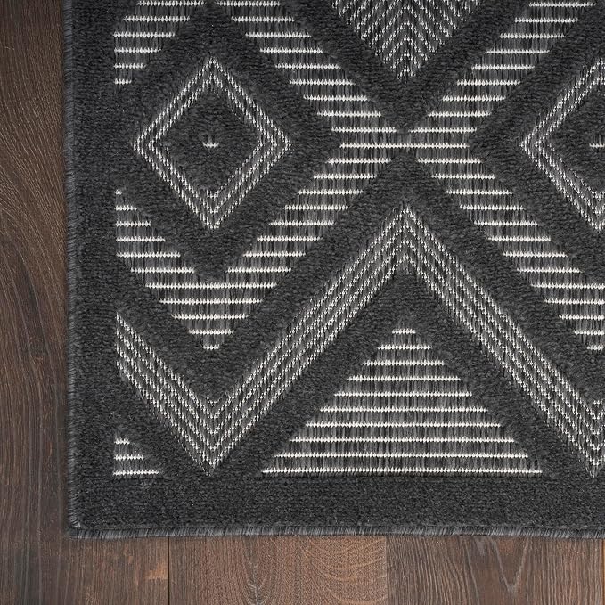 Nourison Home Versatile Charcoal Black 9' x 12' Area Rug - Easy Clean, Non Shedding, Bed Room, Living Room, Dining Room, Kitchen (9' x 12')
