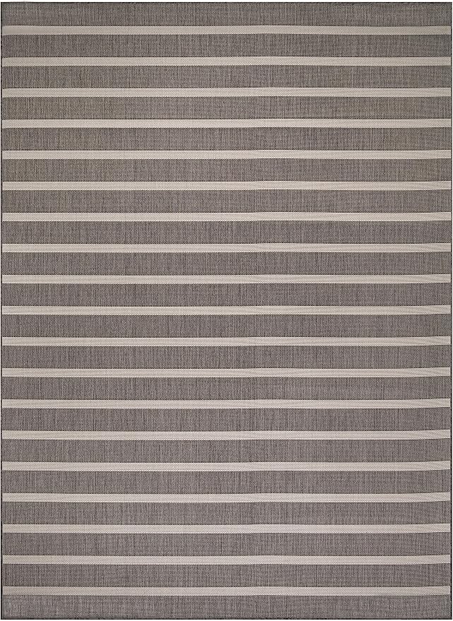 Nourison Home Positano Charcoal Ivory 8' x 10' Area Rug - Easy Clean, Non Shedding, Bed Room, Living Room, Dining Room, Kitchen (8' x 10')