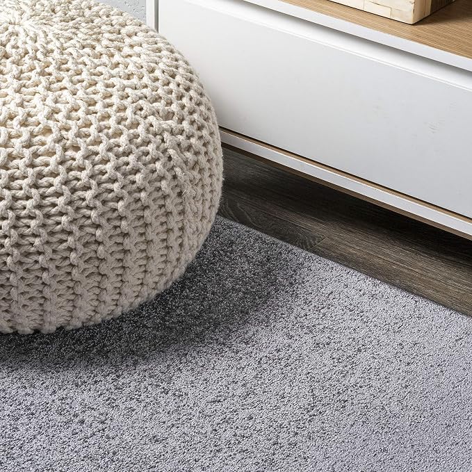 JONATHAN Y Haze Solid Low-Pile Gray 5x5 Square Indoor Area Rug, Coastal,Bohemian,Minimalist,Classic, Easy-Cleaning for Living Room,Bedroom,Kitchen,Pet Friendly,Non-Shedding (SEU100A-5SQ)