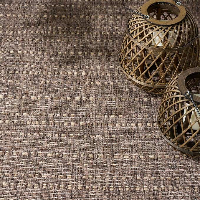 Nourison Home Tulum Brown 9' x 12' Area Rug - Easy Clean, Non Shedding, Bed Room, Living Room, Dining Room, Kitchen (9' x 12')