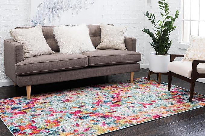 Unique Loom Chromatic Collection Area Rug - Champagne (10' 6" x 16' 5" Rectangle, Multi/ Blue)