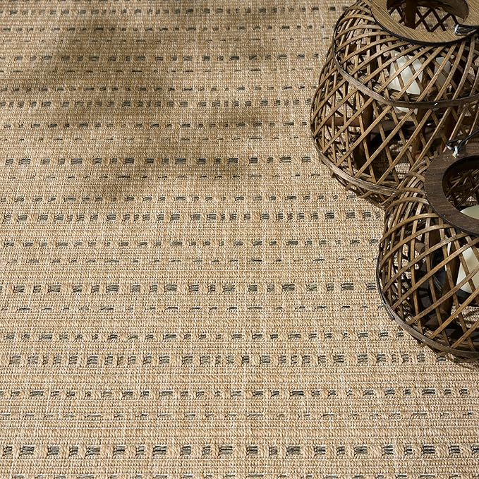 Nourison Home Tulum Taupe 9' x 12' Area Rug - Easy Clean, Non Shedding, Bed Room, Living Room, Dining Room, Kitchen (9' x 12')