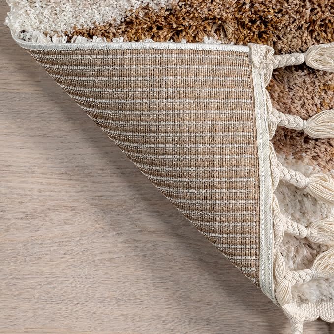 nuLOOM Kali Light Brown Diamond Power Loomed Area Rug, 4' x 6' | Nuloom Kali Diamond 4' x 6' Shag Area Rug for Living Room Bedroom Dining Room Nursery, Light Brown