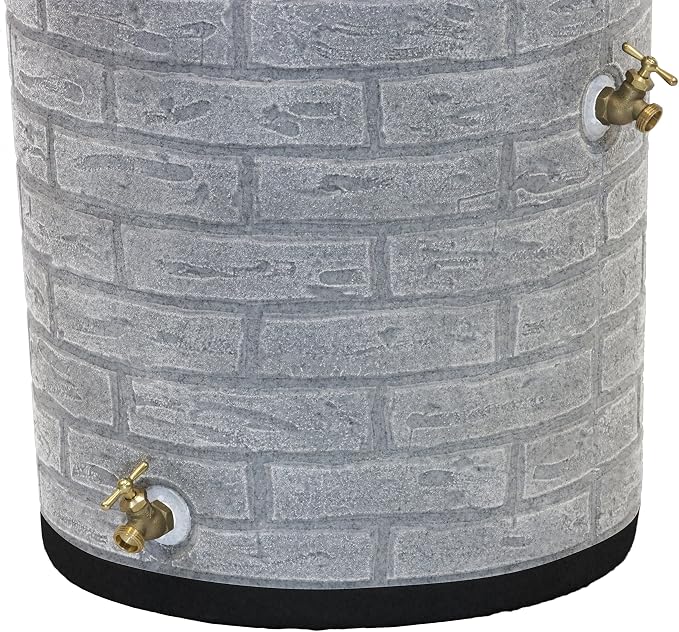 Good Ideas IMP-D50-DR-LIG Impressions Darkened Ribs Downton Rain Saver Barrel, 50 Gallon, Light Granite