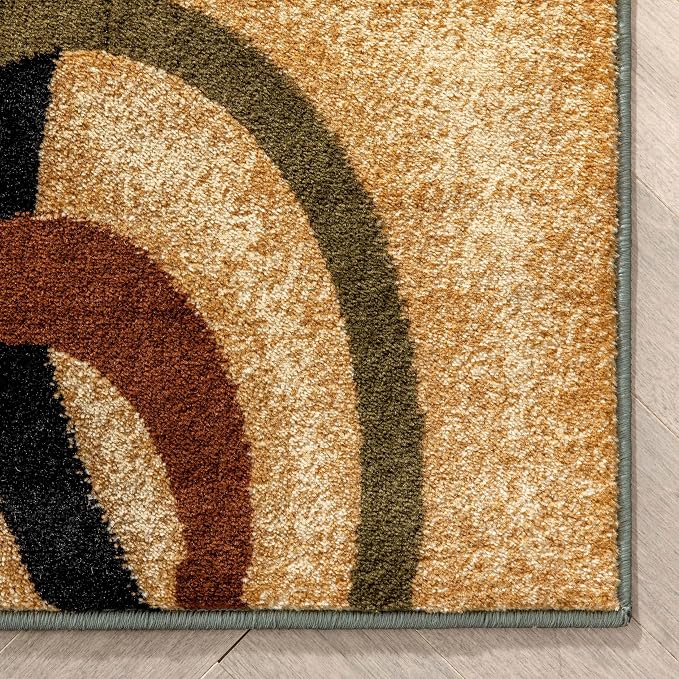 Well Woven Barclay Arcs & Shapes Light Blue Modern Geometric Area Rug 2'7" x 9'6" Runner
