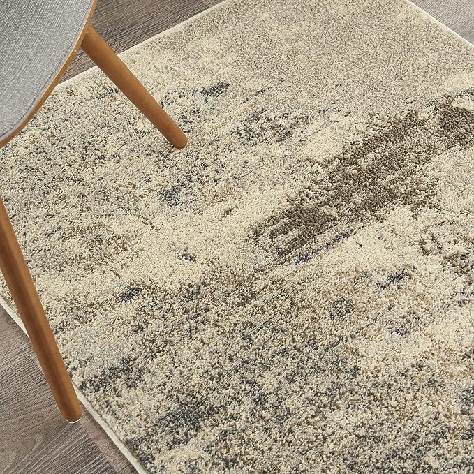 Nourison Home Celestial Ivory Grey 3' x 5' Area Rug - Easy Clean, Non Shedding, Bed Room, Living Room, Dining Room, Kitchen (3' x 5')