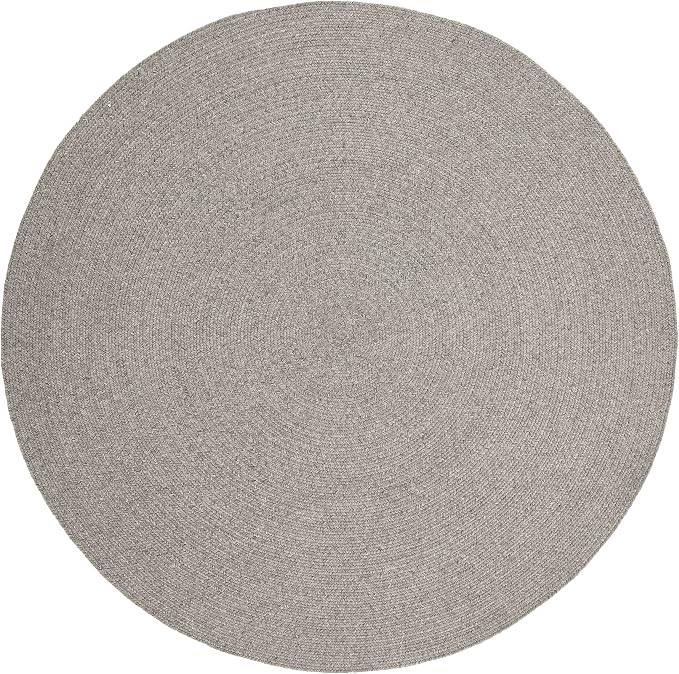 Superior Indoor/Outdoor Area Rug, Reversible Braided Floor Decor for Living Room, Kitchen, Patio, Front Porch, Modern Boho Farmhouse Rugs, Hardwood, Bedroom Accessories, 4' Round, Canvas