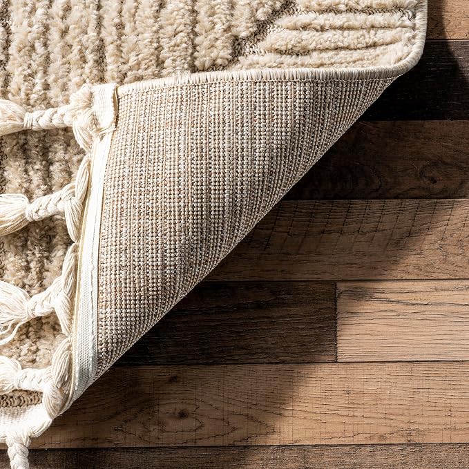nuLOOM Kerry Beige Geometric Power Loomed Area Rug, 10' x 14' | Nuloom Kerry Geometric 10' x 14' Area Rug for Living Room Bedroom Dining Room, Beige