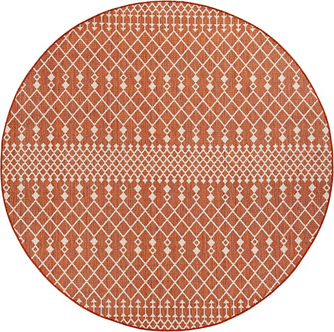 Nourison Home Positano Terracotta 12' x Round Area Rug - Easy Clean, Non Shedding, Bed Room, Living Room, Dining Room, Kitchen (12' x Round)