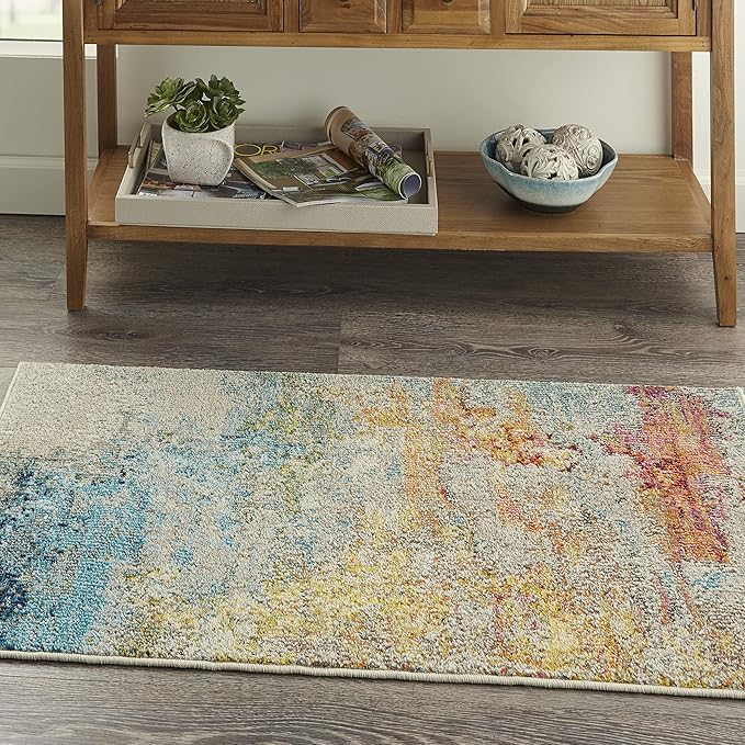 Nourison Home Celestial Sealife 2'2" x 3'9" Area Rug - Easy Clean, Non Shedding, Bed Room, Living Room, Dining Room, Kitchen (2' x 4')