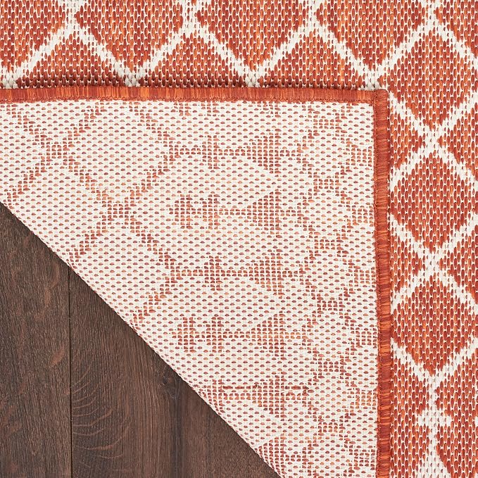 Nourison Home Positano Terracotta 12' x Square Area Rug - Easy Clean, Non Shedding, Bed Room, Living Room, Dining Room, Kitchen (12' x Square)