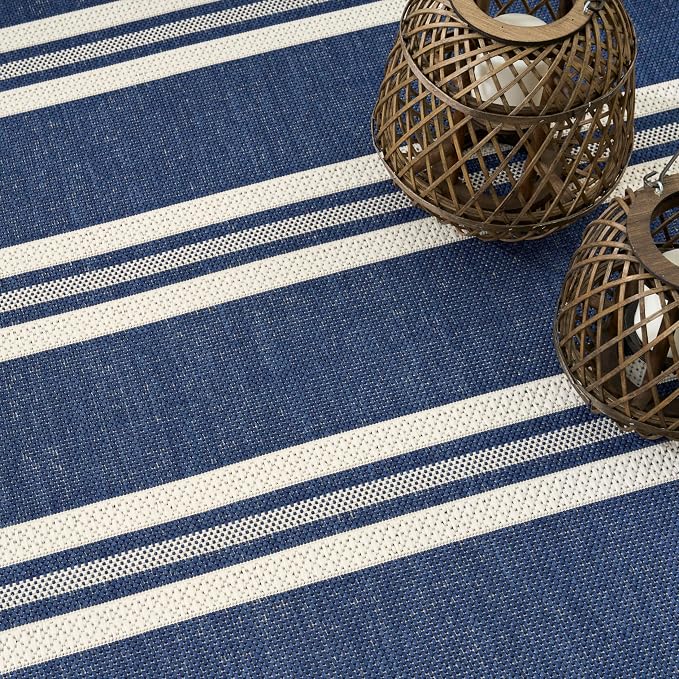 Nourison Home Horizon Indoor/Outdoor Navy 5' x 7' Area Rug - Easy Clean, Non Shedding, Bed Room, Living Room, Dining Room, Kitchen (5' x 7')