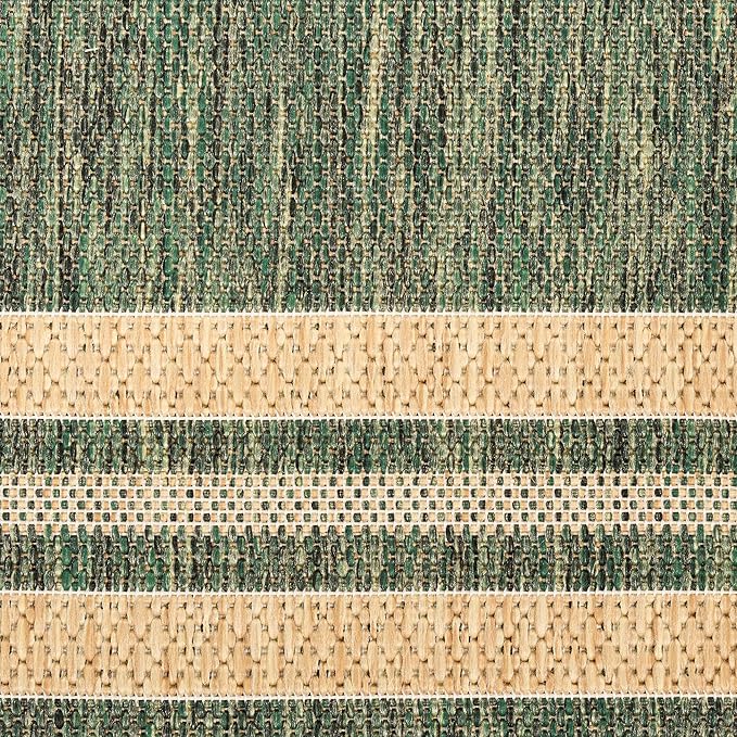 Nourison Home Horizon Indoor/Outdoor Green 6' x 9' Area Rug - Easy Clean, Non Shedding, Bed Room, Living Room, Dining Room, Kitchen (6' x 9')
