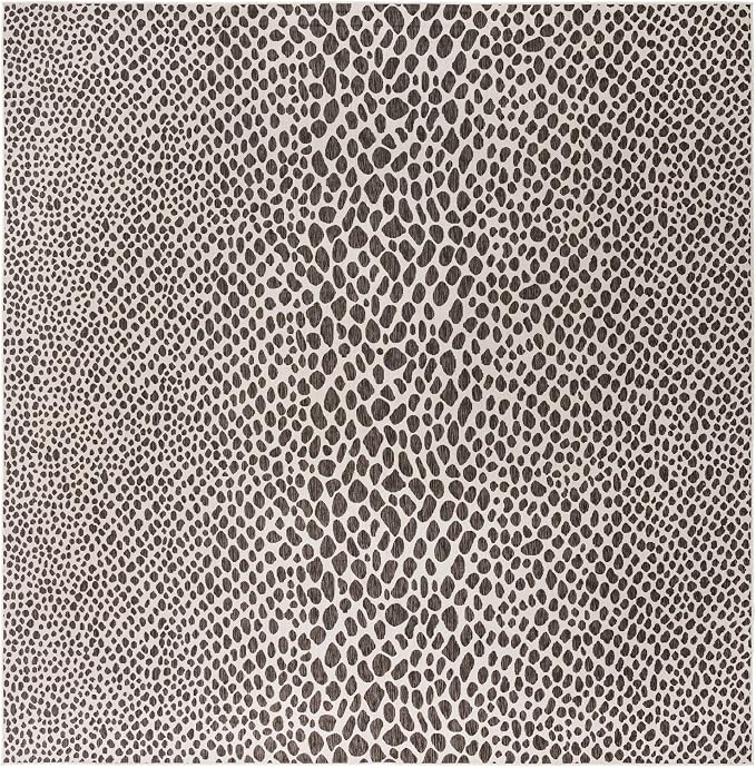 Unique Loom Jill Zarin Outdoor Collection Area Rug - Cape Town (13' Square, Black/ Ivory)