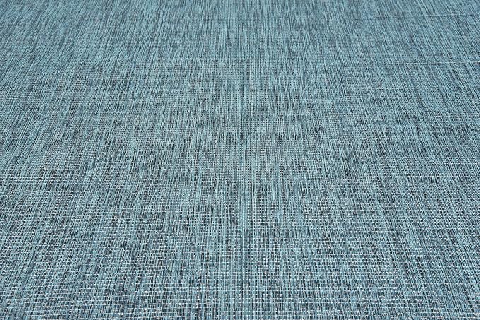 Unique Loom Collection Casual Transitional Solid Heathered Indoor/Outdoor Flatweave Area Rug (9' x 12' Rectangle, Teal/Navy Blue)