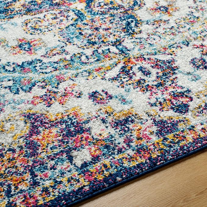 Livabliss Odelia Vintage Bohemian Runner Area Rug,2'7" x 7'3",Purple/Grey